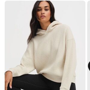 ✨NWOT✨MATE the label Cozy Cream Waffle Knit Hoodie. Size M SOLD OUT